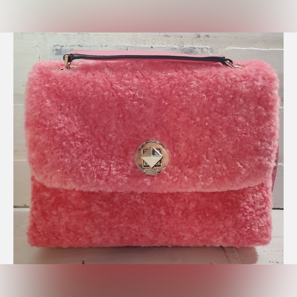 Kate Spade Natalia Pink Faux Fur crossbody